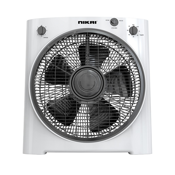 Nikai Electric Fan 12inch, 40W, 5 Blades, 3 Speed with timer, White - NF755N2