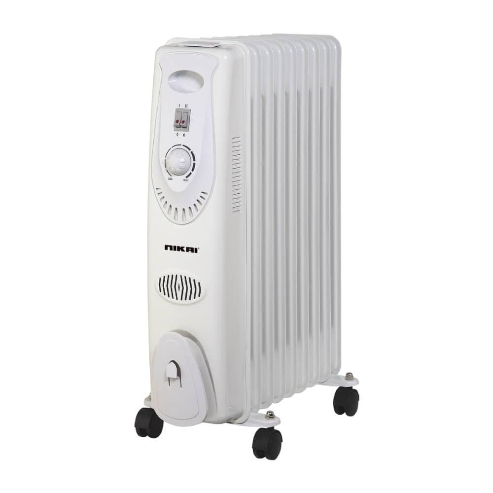 Nikai oil heater, 9 fins, 2000 watts, white, NOH835A
