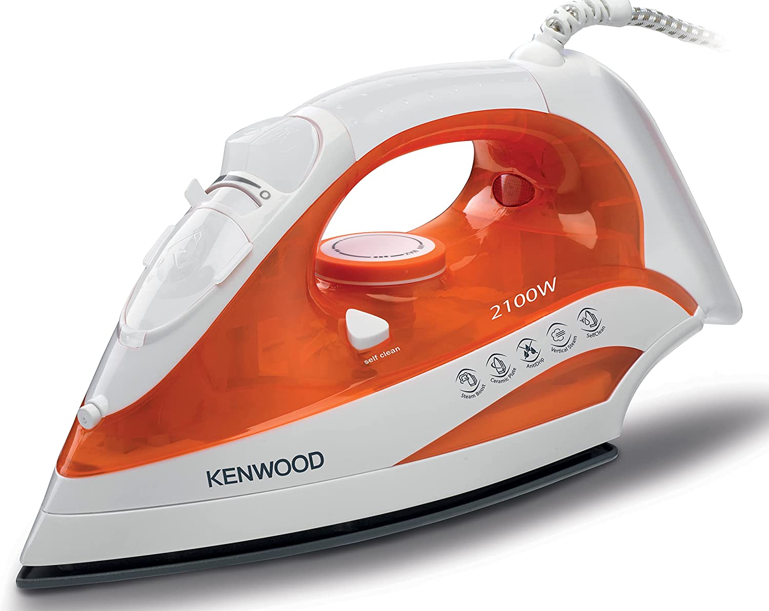 KENWOOD Steam Iron 2100W , White/Orange, OWSTP50.000WO