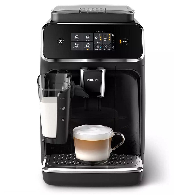 PHILIPS Coffee Maker Fully Automatic Espresso Maker, 5 Drinks, LatteGo, Glossy Black, Touch Screen - EP223143