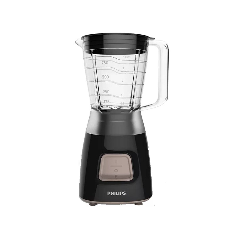 PHILIPS Blender 1.5 Liters, 350W, 2 grinders, The motor is designed to be protected from overheating and overcurrent, Black - HR2058/91