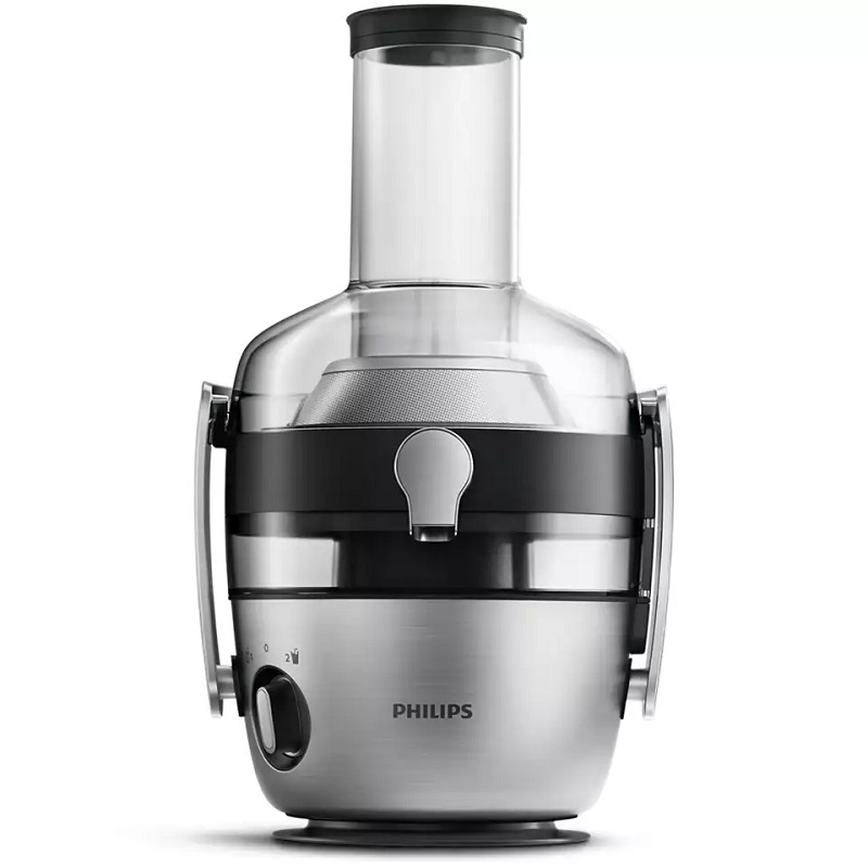 PHILIPS Fruit Juicer 1200W Large Feed Tube Squeezer, 1 L, Easy to Clean, Silver - HR1922/21