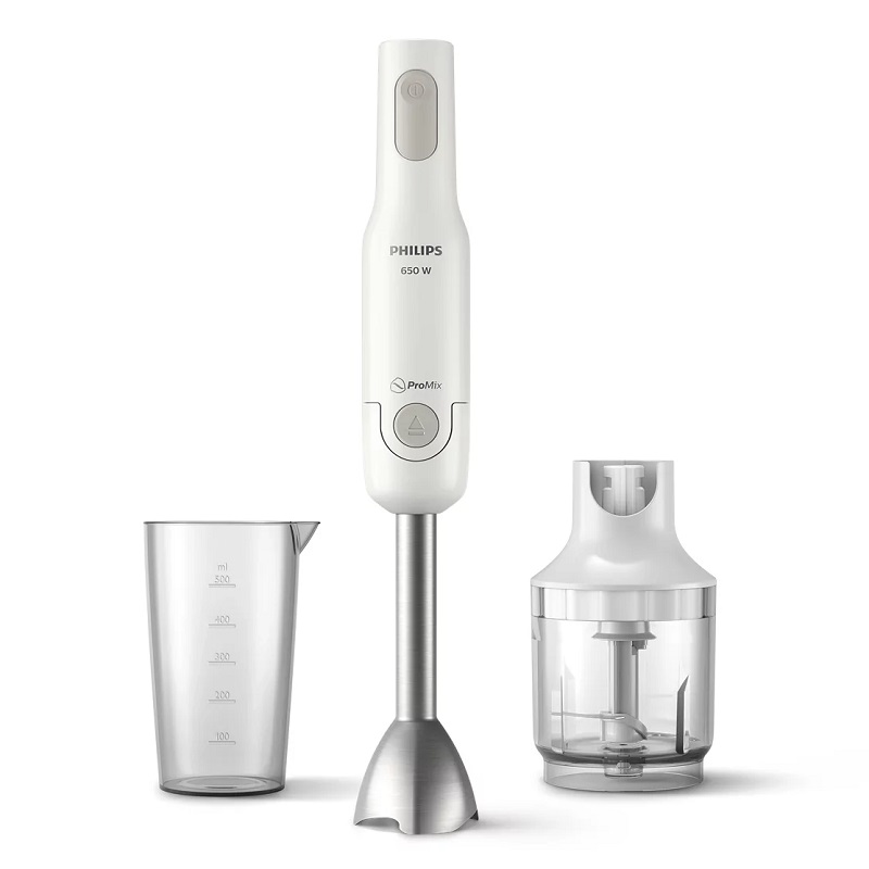 PHILIPS Hand Blender 650W, Modern and Ergonomic Design for One Touch Use, White - HR253501