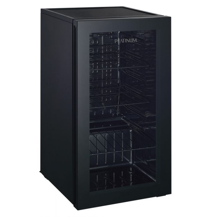 PLATINUM Mini Display Refrigerator, Size 3.2 Feet , 92 Liters, Full Glass Door Without Frame- Black - MF-1000G