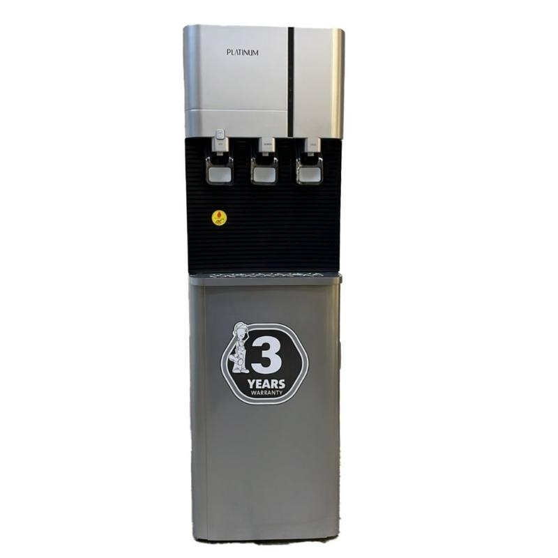 Platinum Standing Water Dispenser Top Load, 3 Spigots, Normal, Cold, Hot, Storage Place - Silver- WD-6210 S