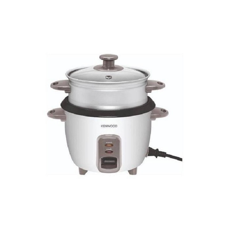 KENWOOD Rice Cooker 0.6 Liter, 300W, 3 Cups, With Steamer Basket, White - OWRCM290009