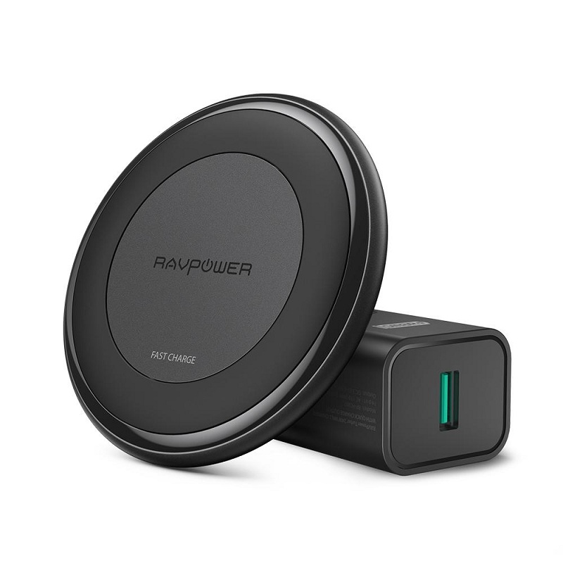 RAVPower 10W Fast Wireless Charger, Black - RP-PC058