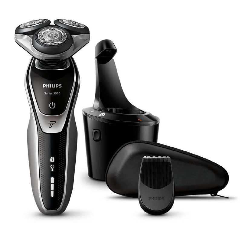 PHILIPS Wet and dry electric shaver, MultiPrecision Blade System 5-way Flex Heads, SmartClick Precision Trimmer, SmartClean System - S5370/25