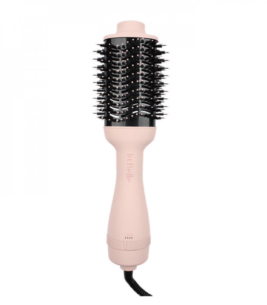 LaBelle Pink Brush, Hair Drying, Ceramic Surface, Three Different Temperatures, 1100W, Silicone-coated handle to Prevent Heat from Reaching the Hand - LB013