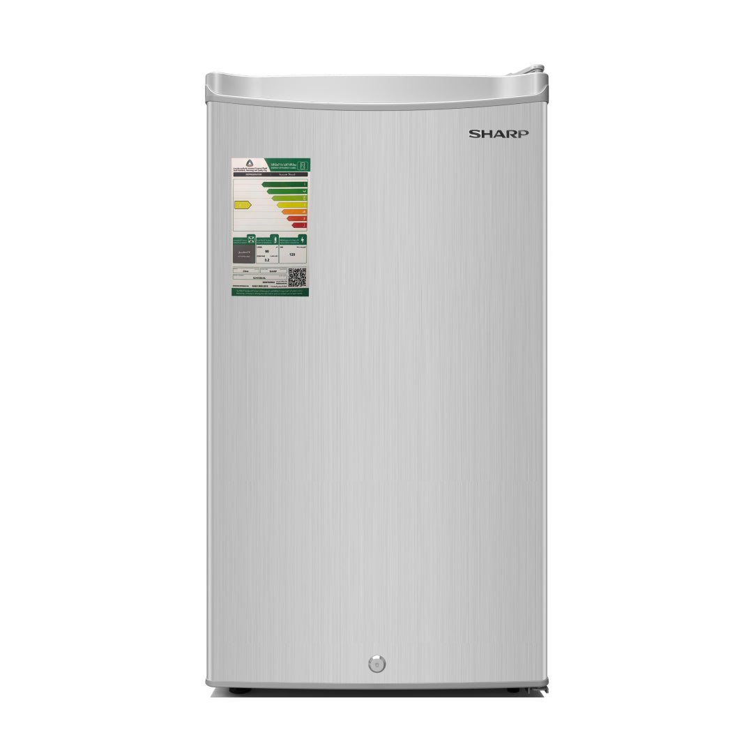 Sharp Single Door Minibar Refrigerator, 90L ,Silver,SJ-K135X-SL