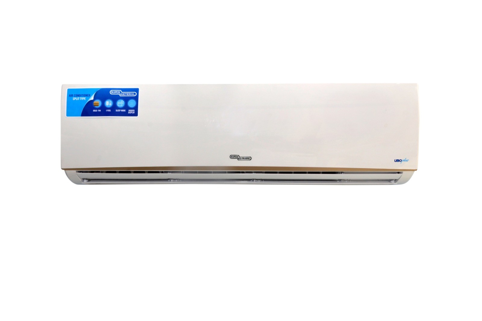 SUPER GENERAL Split Air Conditioner , 21000 BTU , Hot and Cold , UNO , Golden Feathers , Copper Condenser, Turbo System - KSGS243GER