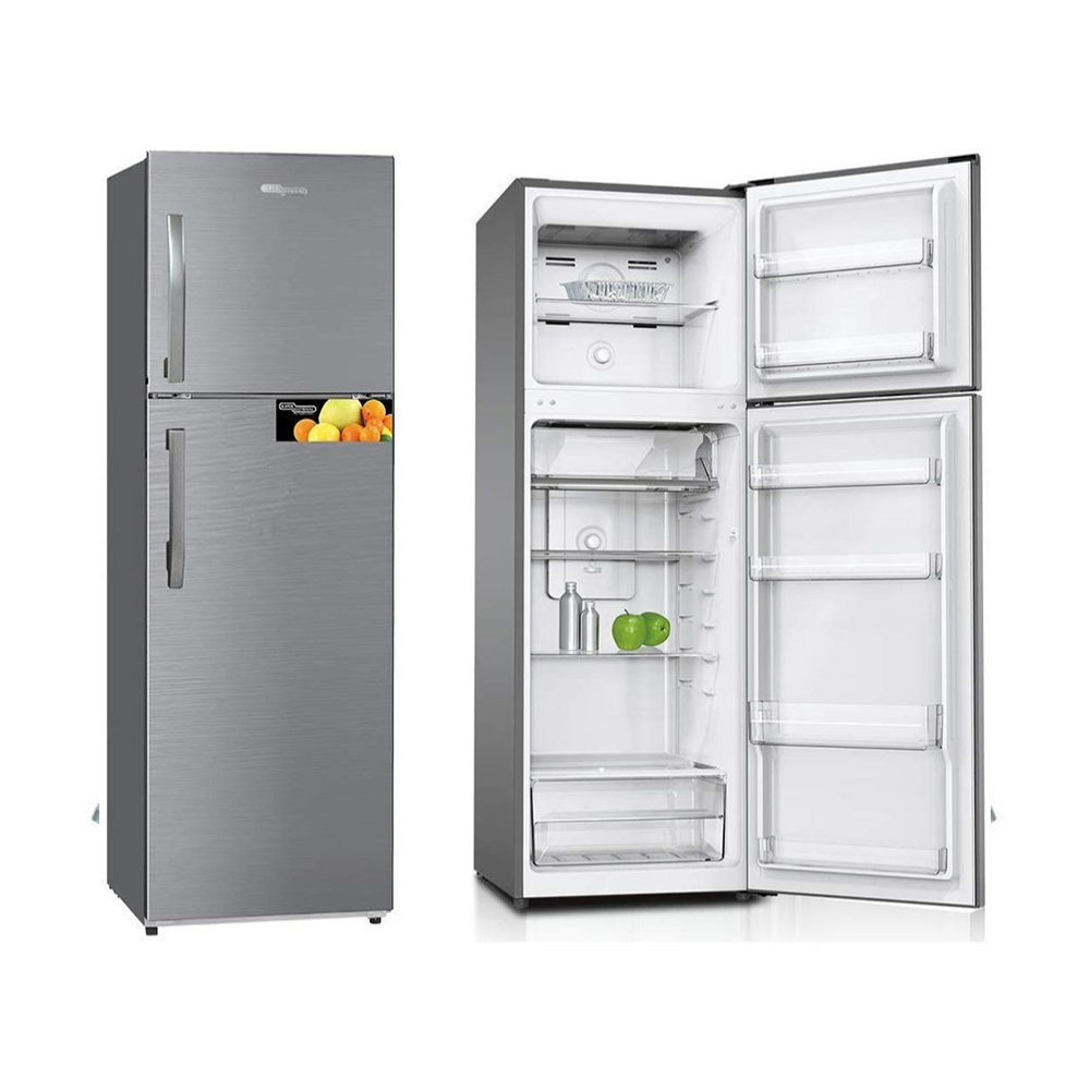 Super General Refrigerator Double Door 333L, 11.7ft, Silver - KSGR410