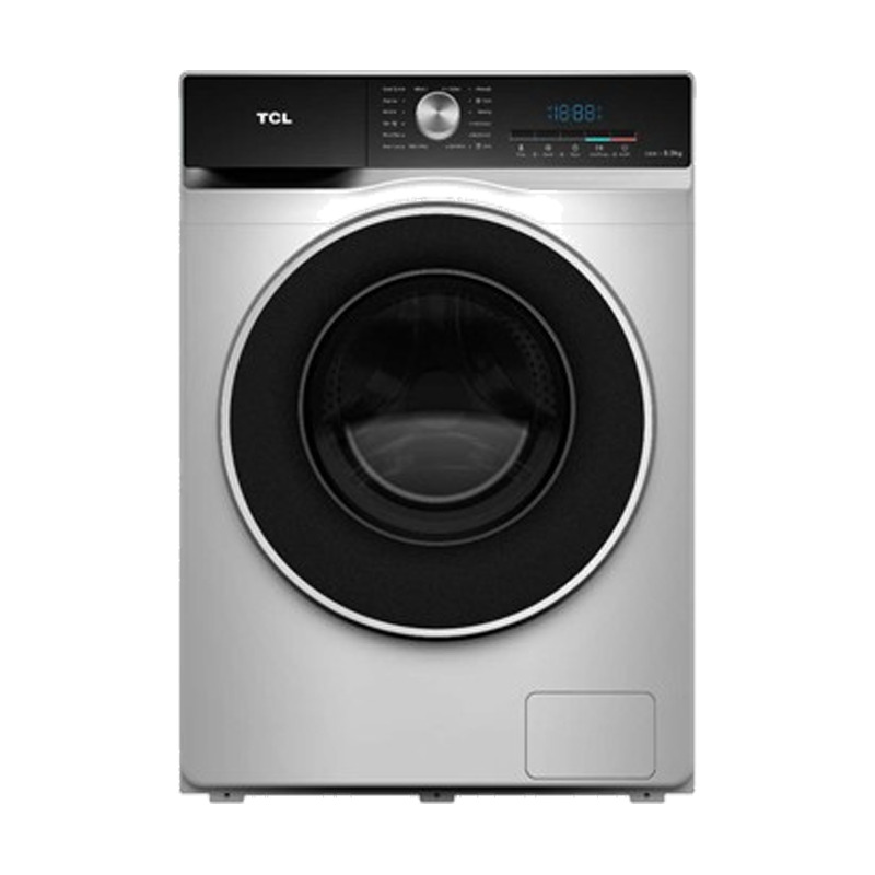 TCL Washing Machine 8 kg, Front Load, Drying 100%, Silver -TWD-C805S