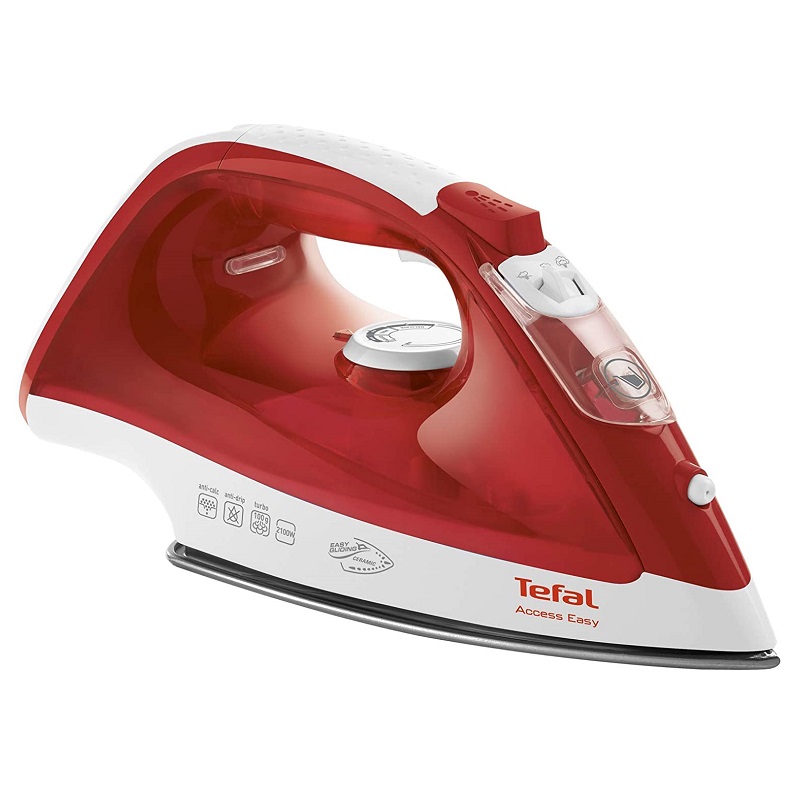 TEFAL Easy Axis Steam Iron 2100W, Ceramic soleplate, 250ml water tank capacity, red - FV1533M0