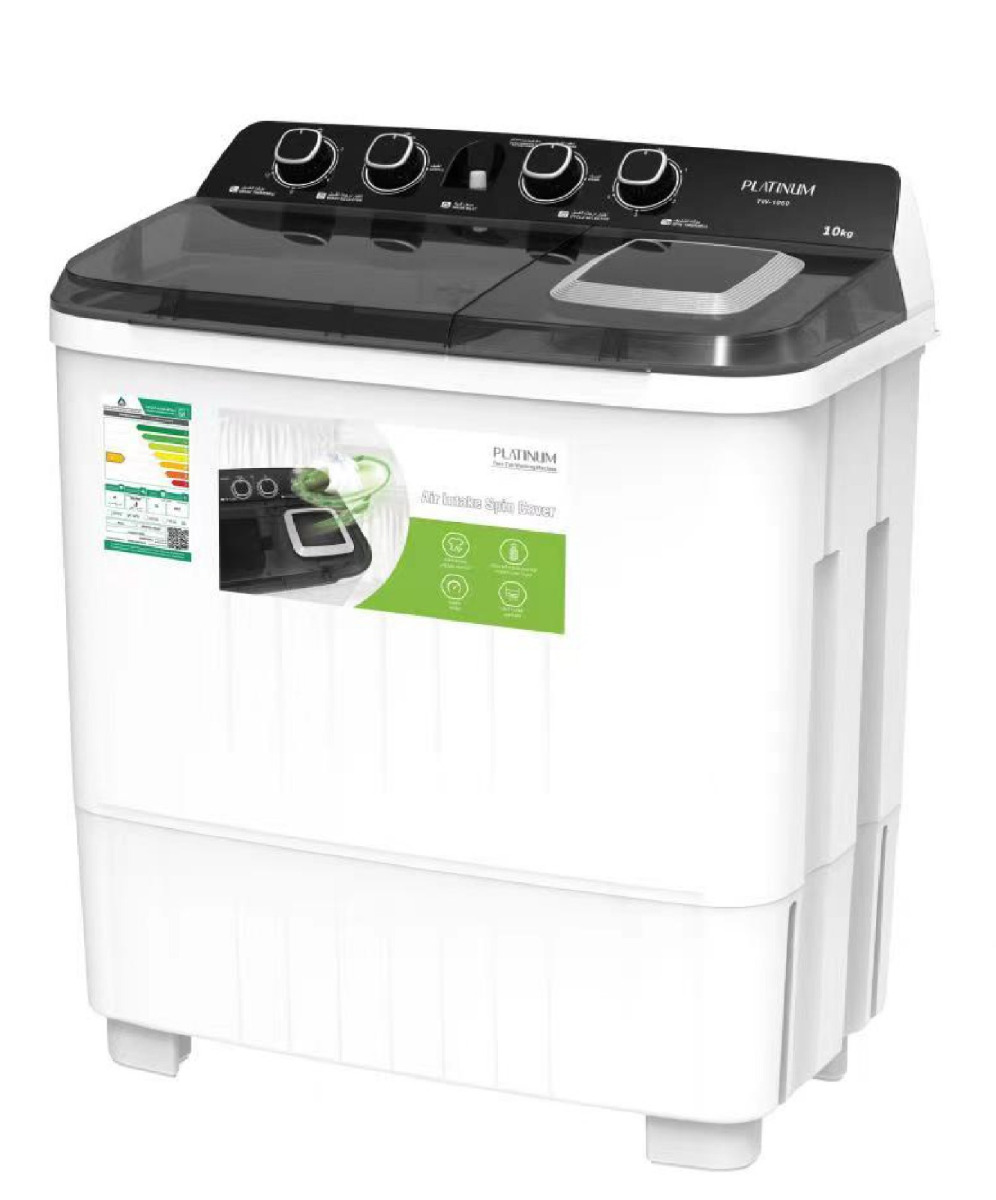 PLATINUM Washing Machine With Twin Tubs, 10 Kg, TW-1060