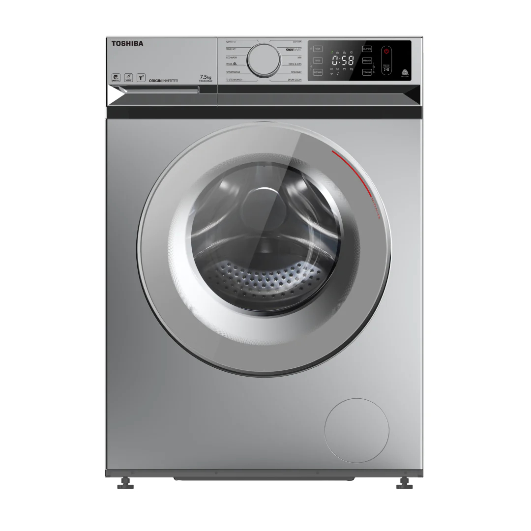 Toshiba Front-Loading Automatic Home Washing Machine, Drying 75%, 8 Kg, Silver,TW-BL90A4BB(SS)