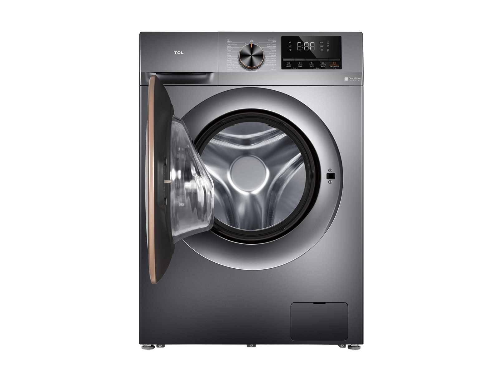 TCL Home Automatic Washing Machine, Front Drying 75%, 10 Kg, Silver, TWW-C100BD12XG
