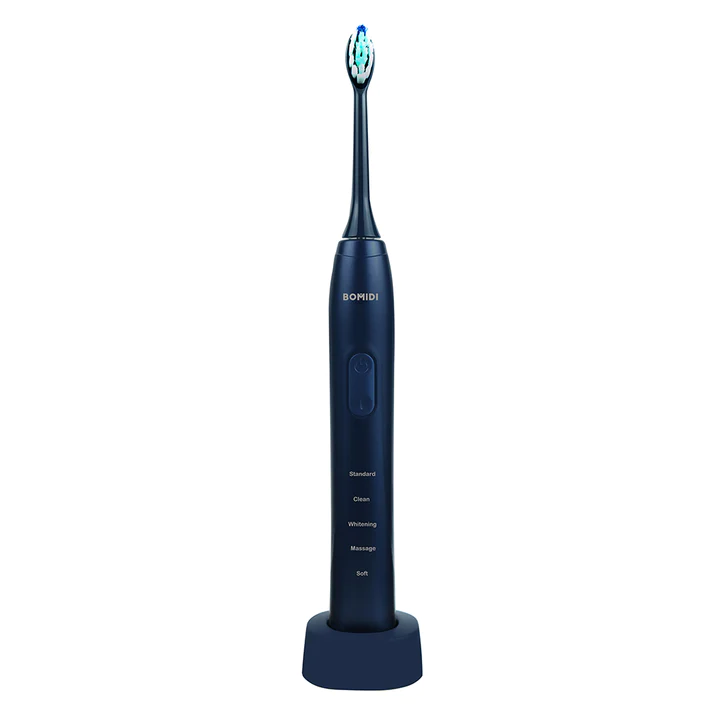 بوميدي فرشاة أسنان كهربائية بوميدي سونيك ، قابلة لإعادة الشحن، بشعيرات ناعمة ، مقاومة للماء IPX8 ، رأس فرشاة DuPoint، أزرق - TX5