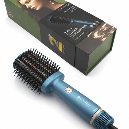 United Professional Hair Dryer Brush 2 in 1, 3 Speeds, 1200W, Blue - UN-D700 BLUE