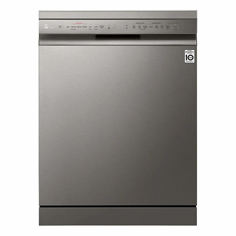 LG QuadWash™ Dishwasher,14 Place Setting, TrueSteam™, ThinQ, EasyRack™ Plus, Inverter Direct Drive Motor, Platinum Silver Color - DFB425FP