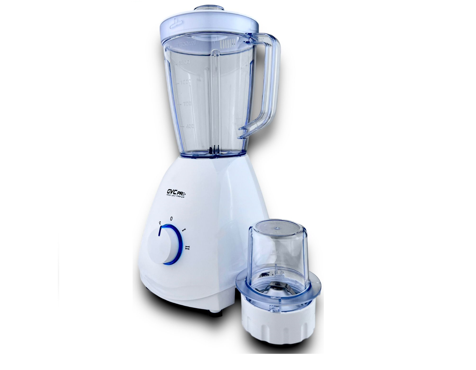 Gvc Pro Blender, 2 In 1, 600 W, 1.6 L With Grinder, Two Speeds, White, Gvcbl-470