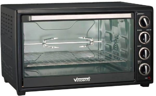 Vincenti Electric Oven 60L, 2200W, 4 Control Unit, Grill, Black - VOT16L60
