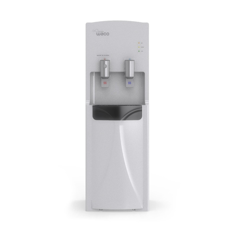 WACO Hyundai Stand Water Dispenser 2 Taps Hot Cold, 4 Stages Desalination System, Made in Korea, White - W2-150P