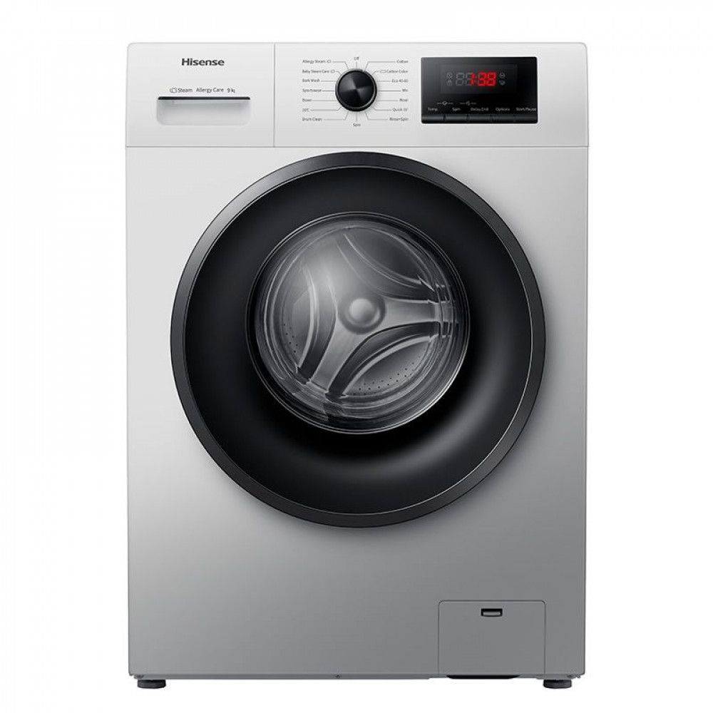 Hisense Front Load Washing Machine 9kg, Dry 75%, Silver - WF1V941BS