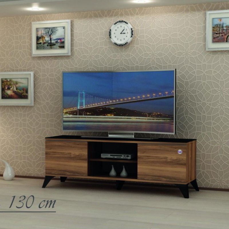 Screen table Size 130cm, Screen Size 44 Up to 55 Inch, Walnut - CR43-130H