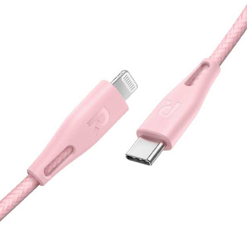 RAVPower Cable 1.2m, Nylon Braided Type-C to Lightning, Pink - RP-CB1004