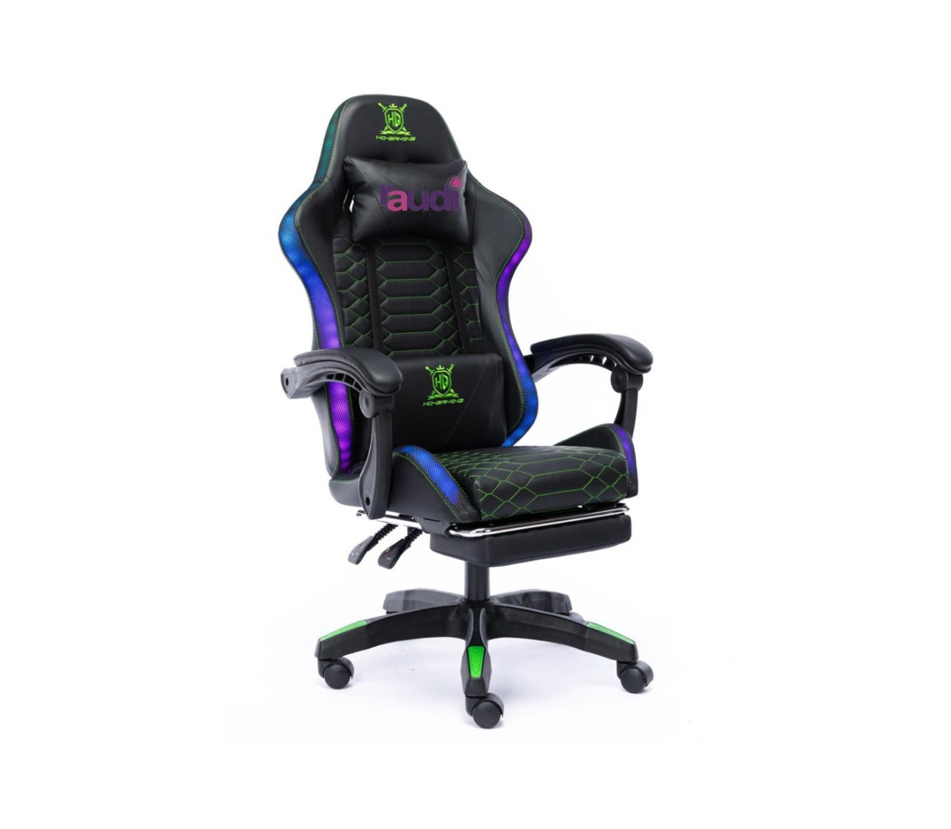 Gaming Chair, with LED Lighting, Black 